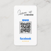 Carte De Visite Code QR des avis Facebook Lien d'avis d'entreprise (Devant)