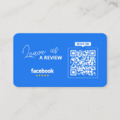 Carte De Visite Code QR des avis Facebook Lien de révision d'entre (Devant)