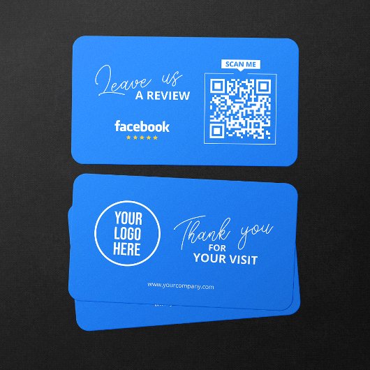 Carte De Visite Code QR des avis Facebook Lien de révision d'entre
