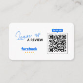 Carte De Visite Code QR des avis Facebook Lien de révision d'entre (Devant)