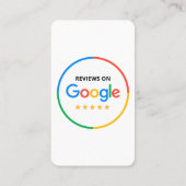 Carte De Visite Code QR des avis Google 5 étoiles de l'examen comm (Dos)