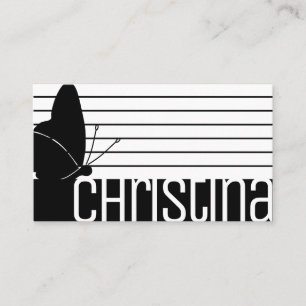 Carte De Visite Code QR des bandes blanches blanches mignonnes et 