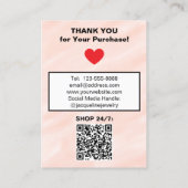 Carte De Visite Code QR des Boucles d'Oreilles Aquarelle Rose (Dos)