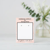 Carte De Visite Code QR des Boucles d'Oreilles Aquarelle Rose (Debout devant)