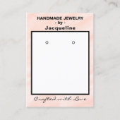 Carte De Visite Code QR des Boucles d'Oreilles Aquarelle Rose (Devant)