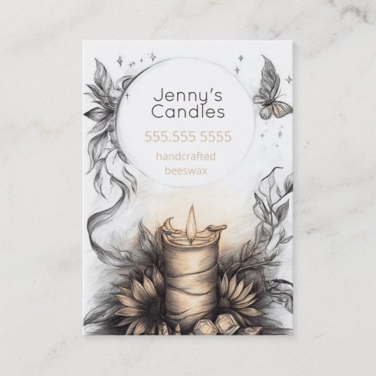 Carte De Visite Code QR des bougies artisanales Boho (Devant)