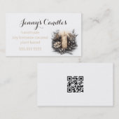 Carte De Visite Code QR des bougies artisanales Boho (Devant / Derrière)