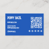 Carte De Visite Code QR des icônes sociales de remerciement pour c (Dos)