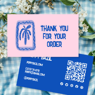 Carte De Visite Code QR des icônes sociales de remerciement pour c