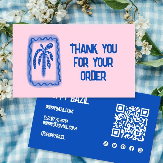 Carte De Visite Code QR des icônes sociales de remerciement pour c
