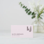 Carte De Visite Code QR des initiales d'un salon de spa pour fille (Debout devant)