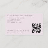 Carte De Visite Code QR des initiales d'un salon de spa pour fille (Dos)