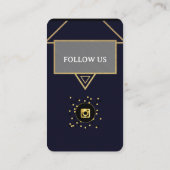 Carte De Visite Code QR des médias sociaux Black-Gold (Dos)