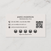 Carte De Visite Code QR des médias sociaux de logo professionnel b (Dos)