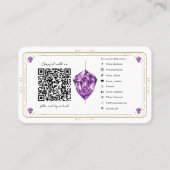 Carte De Visite Code QR des médias sociaux en cristal d'améthyste  (Dos)