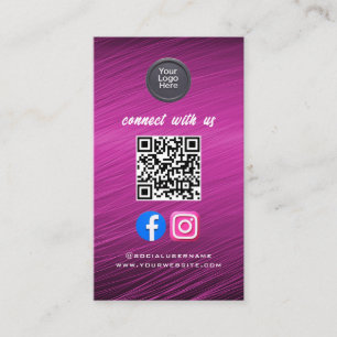 Carte De Visite Code QR des médias sociaux Moderne Pro Minimaliste