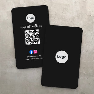 Carte De Visite Code QR des médias sociaux Moderne Pro Minimaliste