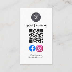 Carte De Visite Code QR des médias sociaux Moderne Pro Minimaliste