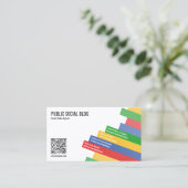 Carte De Visite Code QR des médias sociaux modernes (Debout devant)