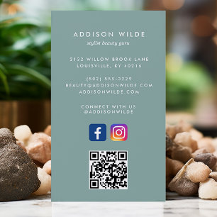 Carte De Visite Code QR des médias sociaux sarcelle poussiéreuse I