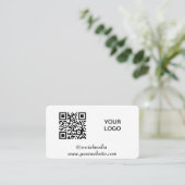 Carte De Visite Code QR des médias sociaux scannable noir professi (Debout devant)