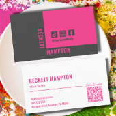 Carte De Visite Code QR des médias sociaux simples