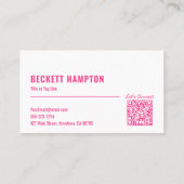 Carte De Visite Code QR des médias sociaux simples (Dos)