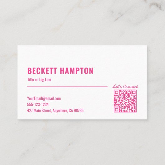 Carte De Visite Code QR des médias sociaux simples (Dos)