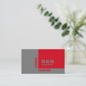 Carte De Visite Code QR des médias sociaux simples (Debout devant)