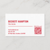 Carte De Visite Code QR des médias sociaux simples (Dos)