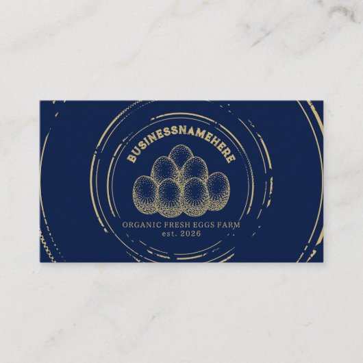 Carte De Visite Code QR des œufs de poule bleu foncé (Devant)