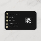 Carte De Visite Code QR des papillons dorés célestes mystiques (Dos)