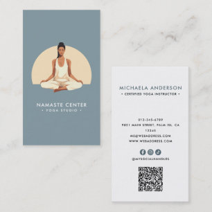 Carte De Visite Code QR des Réseaux Sociaux de la Pose du Lotus de
