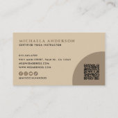 Carte De Visite Code QR des Réseaux Sociaux de Yoga Moderne/Équili (Dos)