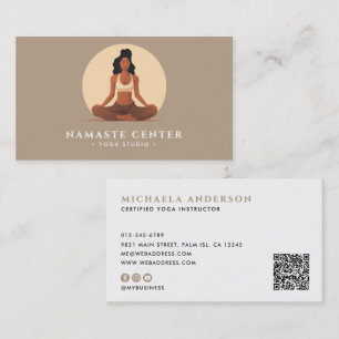 Carte De Visite Code QR des Réseaux Sociaux de Yoga/Wellness Moder