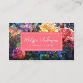 Carte De Visite Code QR des Roses de la flore en verre tendu (Devant)