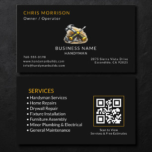 Carte De Visite Code QR des services de bricolage