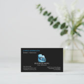 Carte De Visite Code QR des services de CVC noirs (Debout devant)