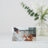 Carte De Visite Code QR des services de garde de chien personnalis (Debout devant)