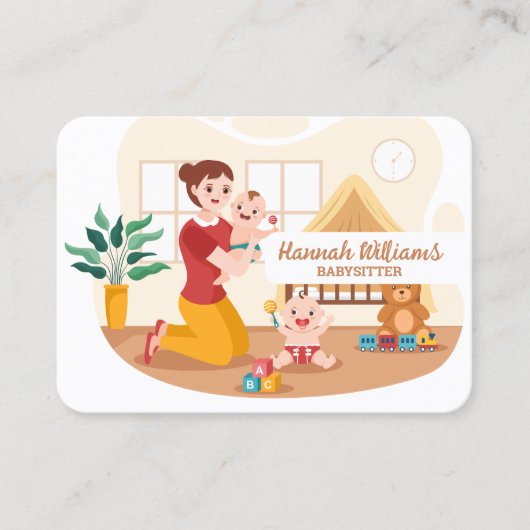 Carte De Visite Code QR des services de garde d'enfants (Devant)