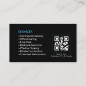 Carte De Visite Code QR des services de nettoyage commercial (Dos)