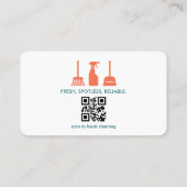 Carte De Visite Code QR des services de nettoyage de maison Profes (Dos)