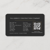 Carte De Visite Code QR des services de réparation de maison profe (Dos)