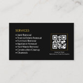 Carte De Visite Code QR des services de retrait des déchets noirs (Dos)