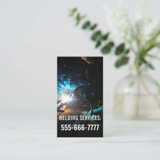 Carte De Visite Code qr des services de soudure personnalisables (Debout devant)