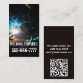 Carte De Visite Code qr des services de soudure personnalisables (Devant / Derrière)