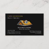 Carte De Visite Code QR des services de toiture Black Roofer (Devant)