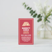 Carte De Visite Code QR des services de toiture rouge vertical (Debout devant)