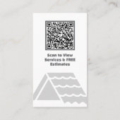 Carte De Visite Code QR des services de toiture rouge vertical (Dos)