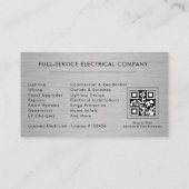 Carte De Visite Code QR des services électriques professionnel (Dos)